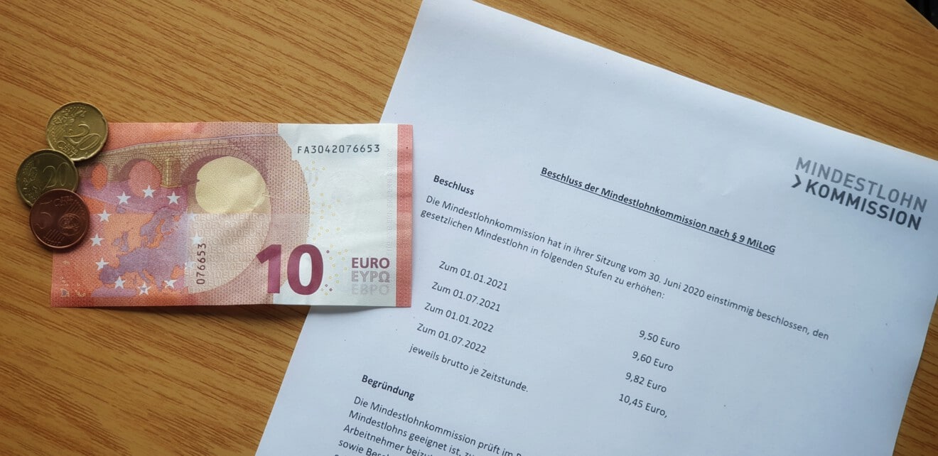 Stufenweise Erhöhung des Mindestlohns zum 01.07.2022 auf 10,45 Euro